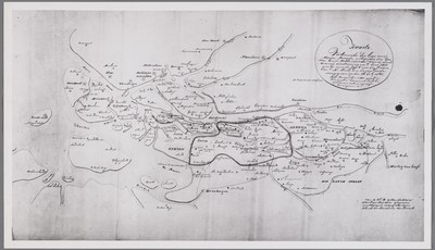 B100080 Kopie van een kaart naar verschillende voorbeelden van de Grote Zuid-Hollandse Waard en de vroegere loop van de ...