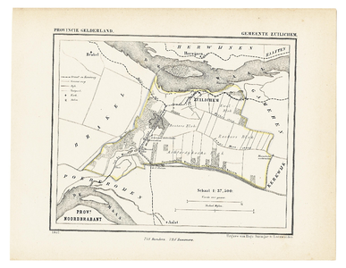 15 PROVINCIE GELDERLAND GEMEENTE ZUILICHEM, gemeenteplattegrond, [1867]