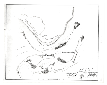 87 Kaart van Fort Nieuw Sint Andries en omgeving, [1818]