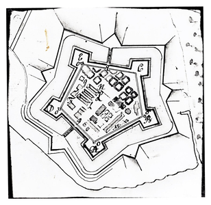 91 Plattegrond van het fort Oud Sint Andries, [18e eeuw]