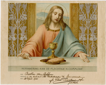 96 Herinneringsprent Plechtige Heilige Communie Bertha van Geffen