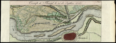 148 Kaart van het kampement van het Pruisische leger tegenover Zaltbommel bij Tuil, [1790]