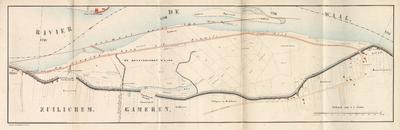 3503-Bk-159 Kaart van de dijkdoorbraken bij Zuilichem en Nieuwaal in de Kostverlorenwaard, [1863]