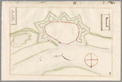 149 Plattegrond van de vestingwerken van Zaltbommel, genummerd 84, [1651]