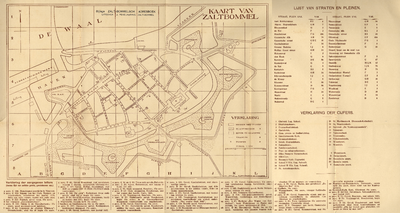 3503-Br-425 Stadsplattegrond met lijst van straatnamen en bijzondere gebouwen, [1923]