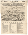 B100117 Kaart van de watersnood van 1740-1741 in het rivierengebied, met legenda