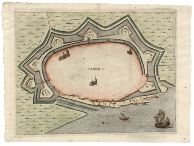 B100120 Plattegrond van de vestingwerken van Zaltbommel, [1673]