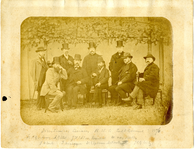 103 Directeur en leraren HBS. Staand van links naar rechts P.G. van Anrooy, A. Göbel, J.H.A.L.Z. von Rosenthal, W. van ...