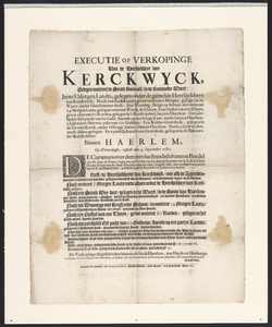 169 Executie of Verkopinge van de heerlijckheyt van Kerckwyck