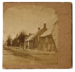 4-48 Huizen aan straat, gedeeltelijk onder water. Foto van de watersnood van 1861.