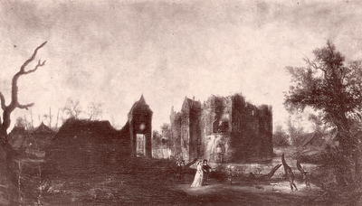 4-1383 Schildering kasteel Ammersoyen na brand 1590