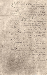 4-1389 Brief van prins Maurits van Oranje uit het huisarchief Ammersoyen, 1602, eerste blad