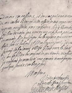 4-1393 Brief uit het huisarchief Ammersoyen met handtekening van prins Willem van Oranje, koning Willem III van ...