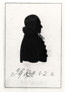 22-9240 Silhouet door P. Barbiers van Jooost Gerardus Kist (1756-1815), predikant te Zaltbommel