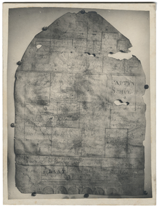 22-9298 Afdruk van een glasnegatief van een deel van een plattegrond met daarop de ligging van grafzerken in de Sint ...