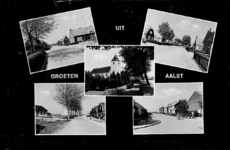 2-356 Groeten uit Aalst, met vijf inzetten: vier straatgezichten en hervormde kerk