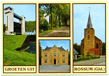 19-10096 Groeten uit Rossum, met vijf inzetten: Sluis Sint Andries, Slotselaan, Het Slot en hervormde kerk