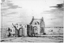 22-10715 Tekening van J. Stellingwerf omstreeks 1750 van de Bosschepoort